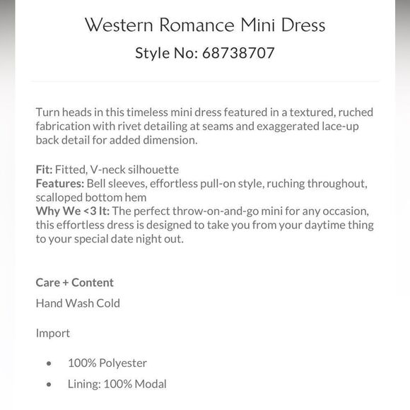 Free People Western Romance Mini Dress               Retail Price $448 - Picture 7 of 7